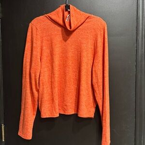 Anthropologie heathered orange long sleeve turtleneck sweater women’s size 2X